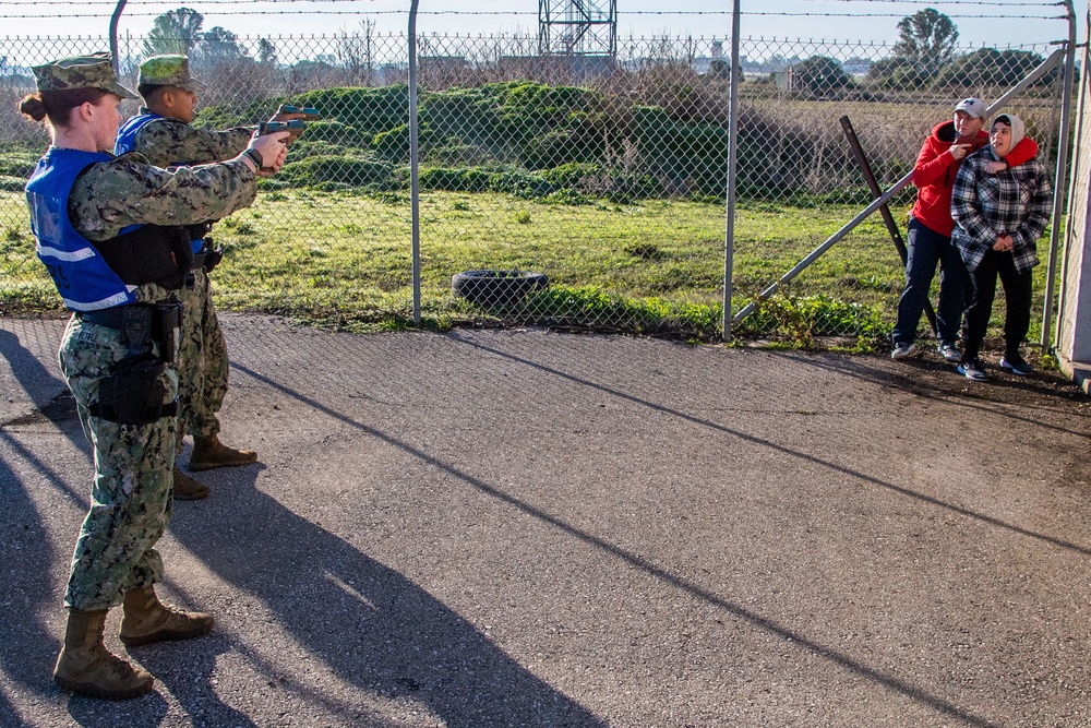 Security Personnel Conduct Drills at NAVSTA Rota