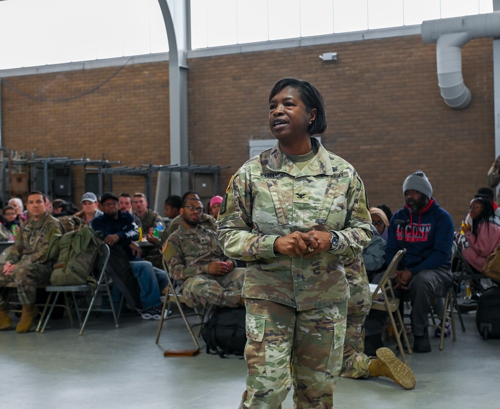 Company A, 151st Expeditionary Signal Battalion deployment departure ceremony