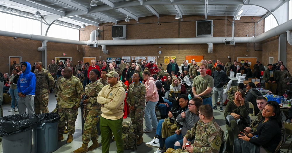 Company A, 151st Expeditionary Signal Battalion deployment departure ceremony