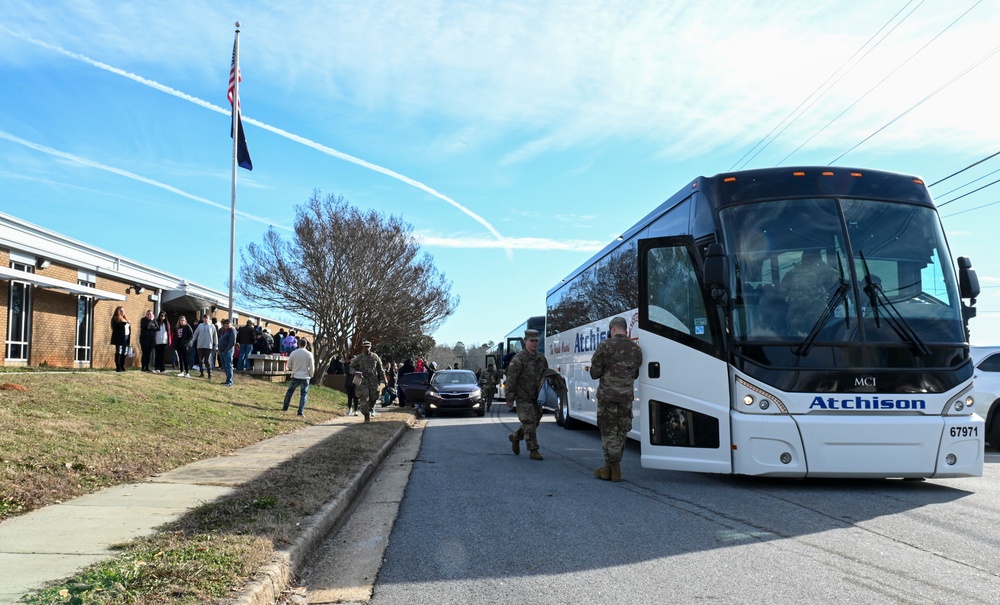 Company A, 151st Expeditionary Signal Battalion deployment departure ceremony