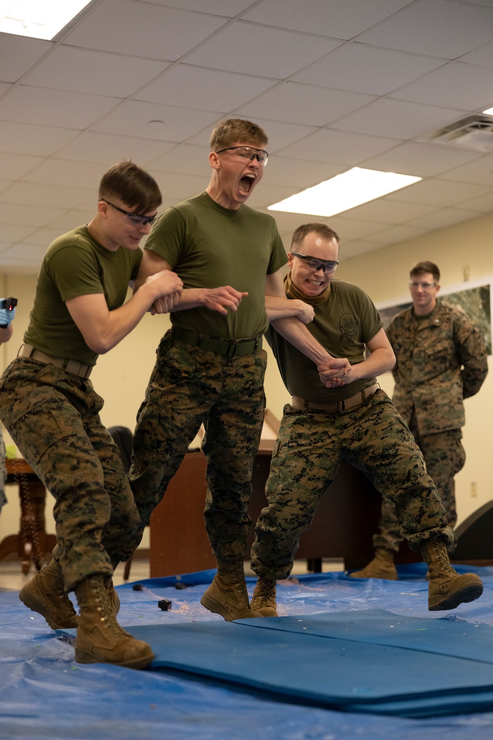 U.S. Marines with Camp Mujuk participate in non-lethal training