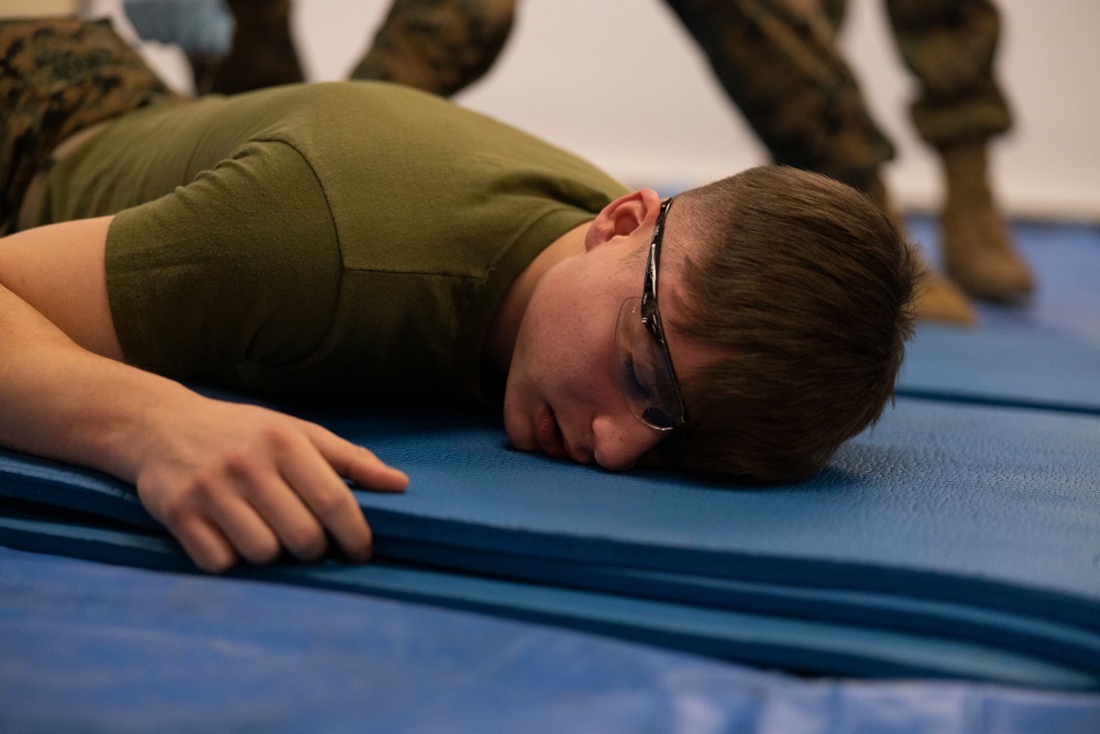 U.S. Marines with Camp Mujuk participate in non-lethal training