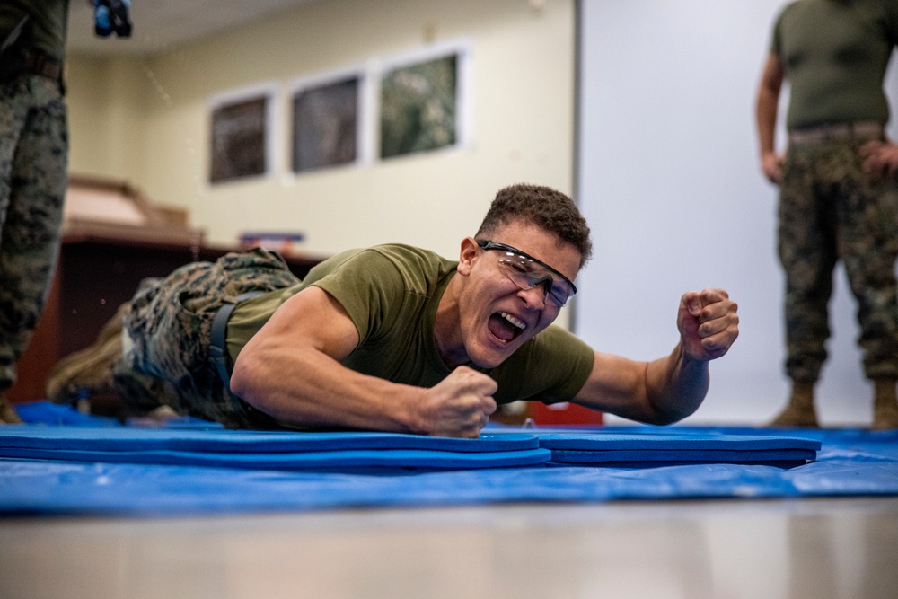 U.S. Marines with Camp Mujuk participate in non-lethal training