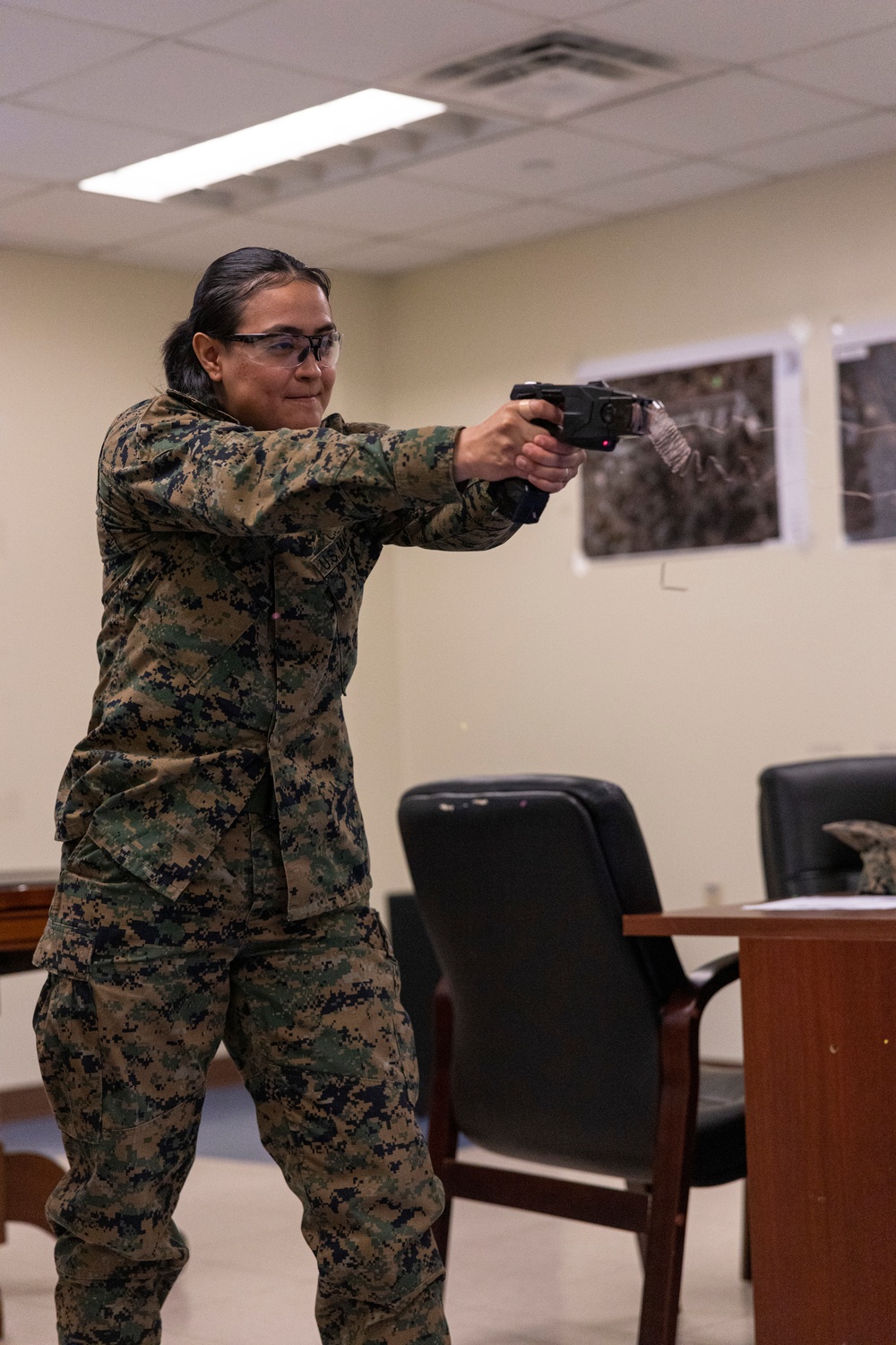 U.S. Marines with Camp Mujuk participate in non-lethal training