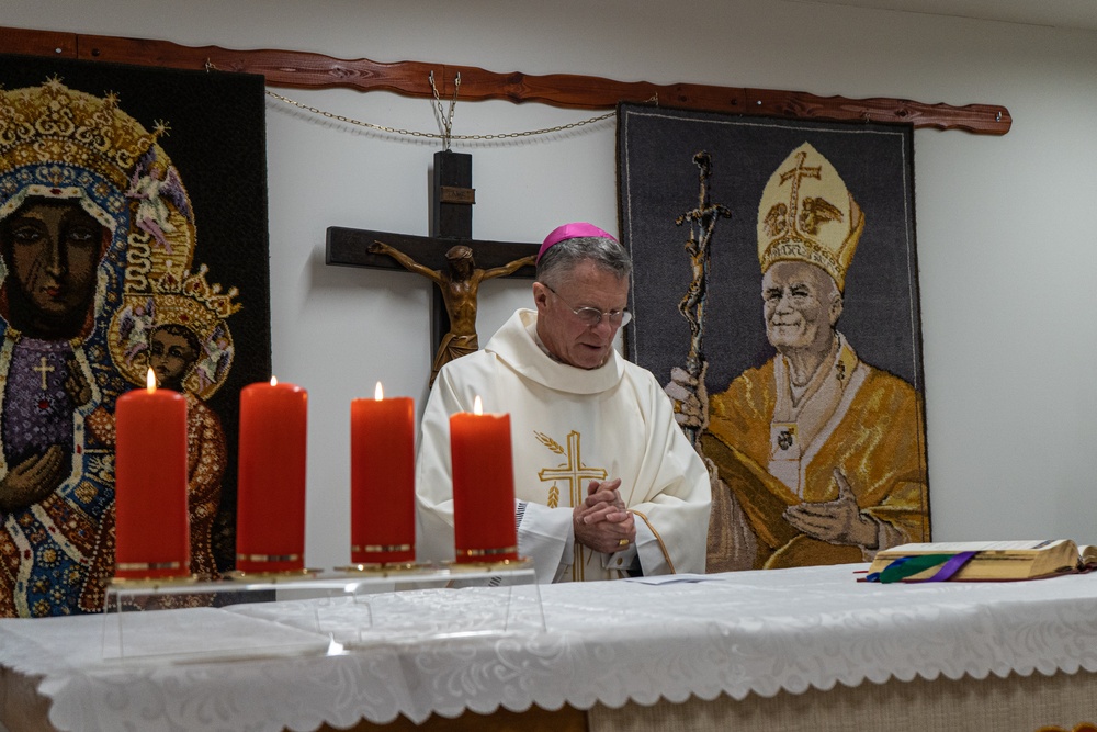Archbishop Broglio conducts Christmas Mass with Soldiers in Poland