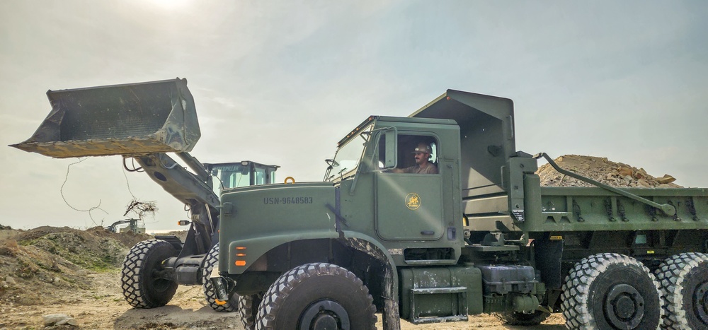 NMCB 11 Seabees work with Cypriot National Guard Engineers