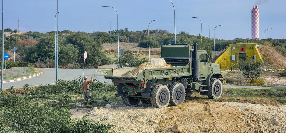 NMCB 11 Seabees work with Cypriot National Guard Engineers