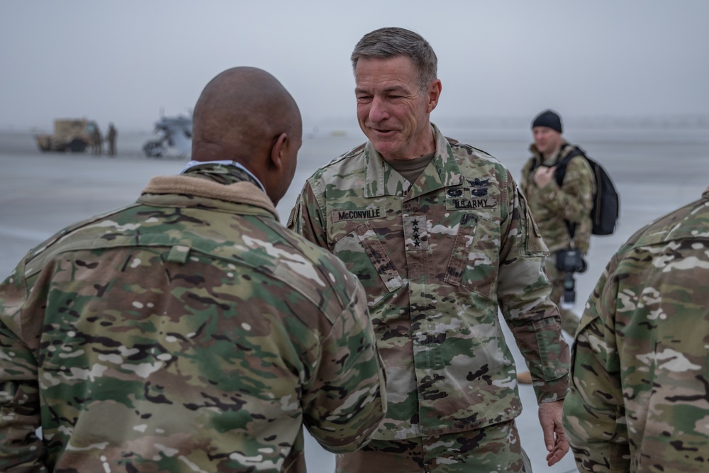 U.S. Army Chief of Staff and Sergeant Major of the Army Visit Soldiers at 33rd Air Base Poland