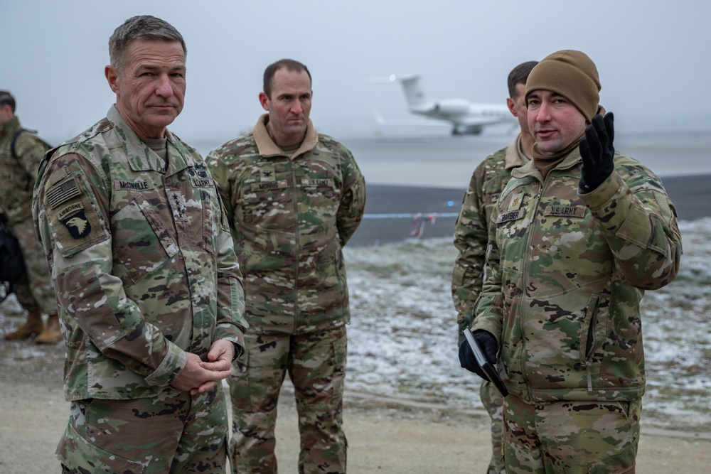 U.S. Army Chief of Staff and Sergeant Major of the Army Visit Soldiers at 33rd Air Base Poland