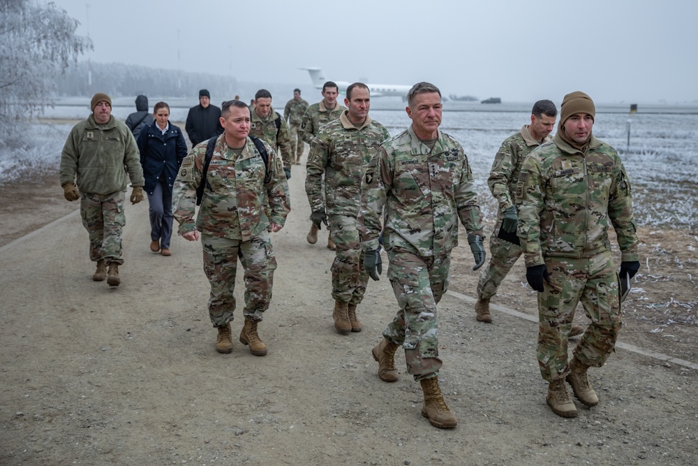 U.S. Army Chief of Staff and Sergeant Major of the Army Visit Soldiers at 33rd Air Base Poland