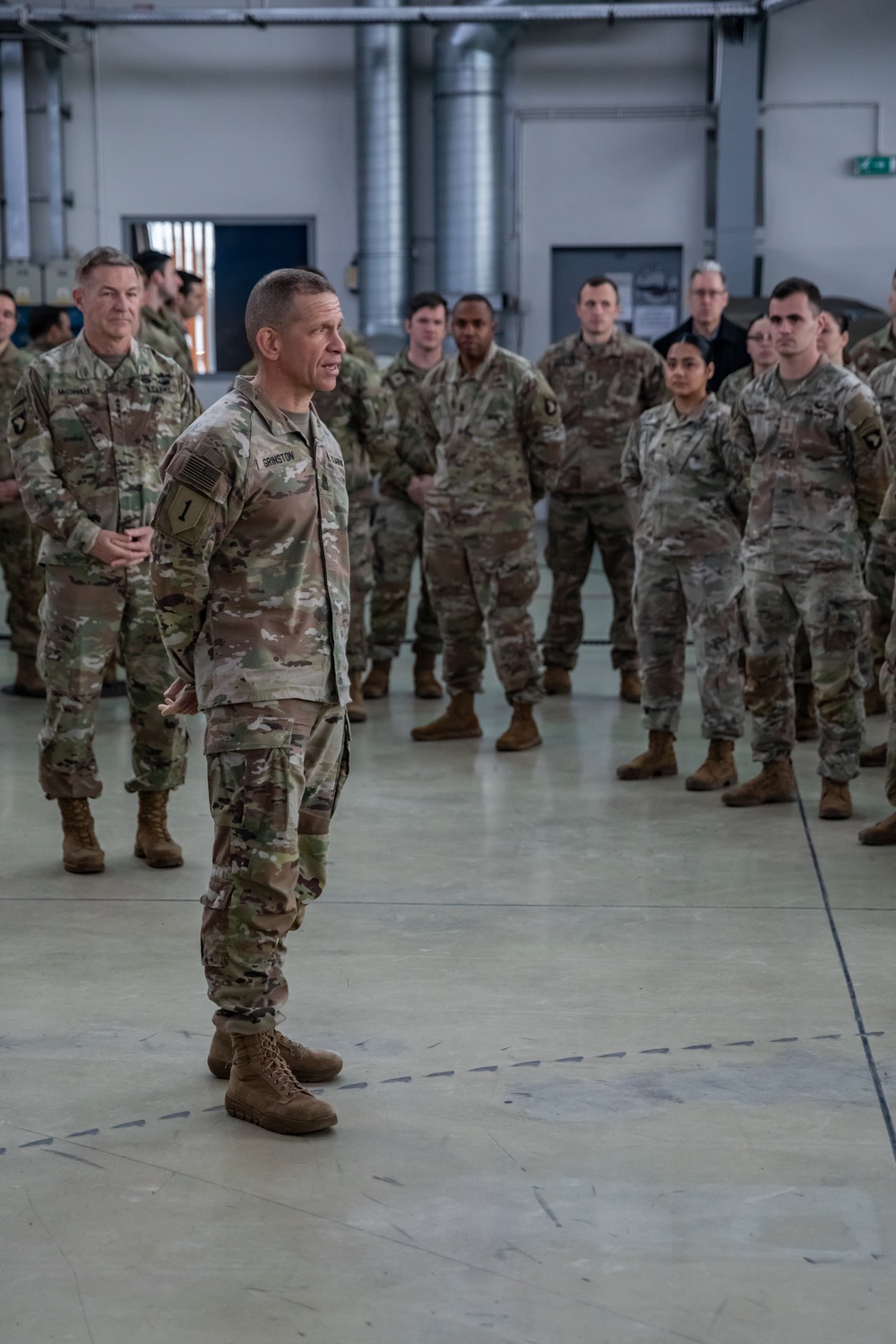 U.S. Army Chief of Staff and Sergeant Major of the Army Visit Soldiers at 33rd Air Base Poland