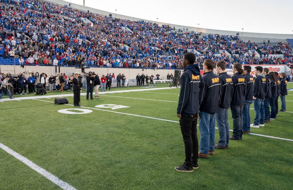 Oath of enlistment at AutoZone Liberty Bowl
