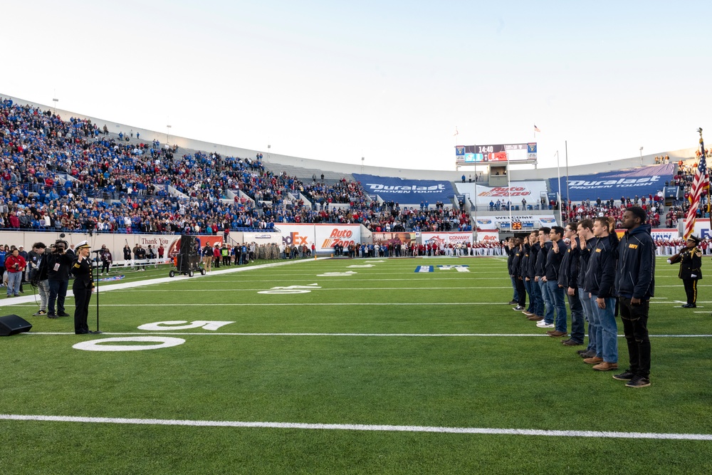 Oath of enlistment at AutoZone Liberty Bowl