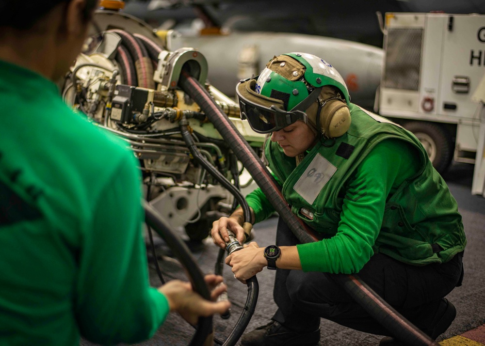 Sailors Conduct Maintenance On Refueling System