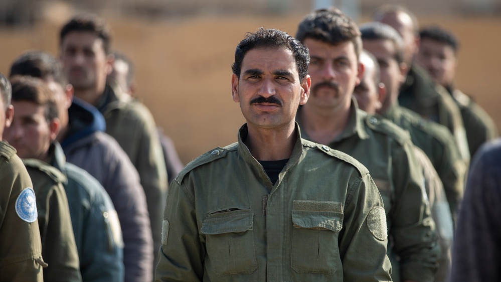 Asayish guards train at a Syrian Internal Security Forces academy