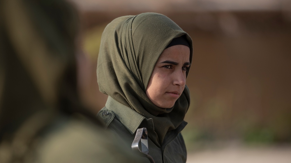 Asayish guards train at a Syrian Internal Security Forces academy