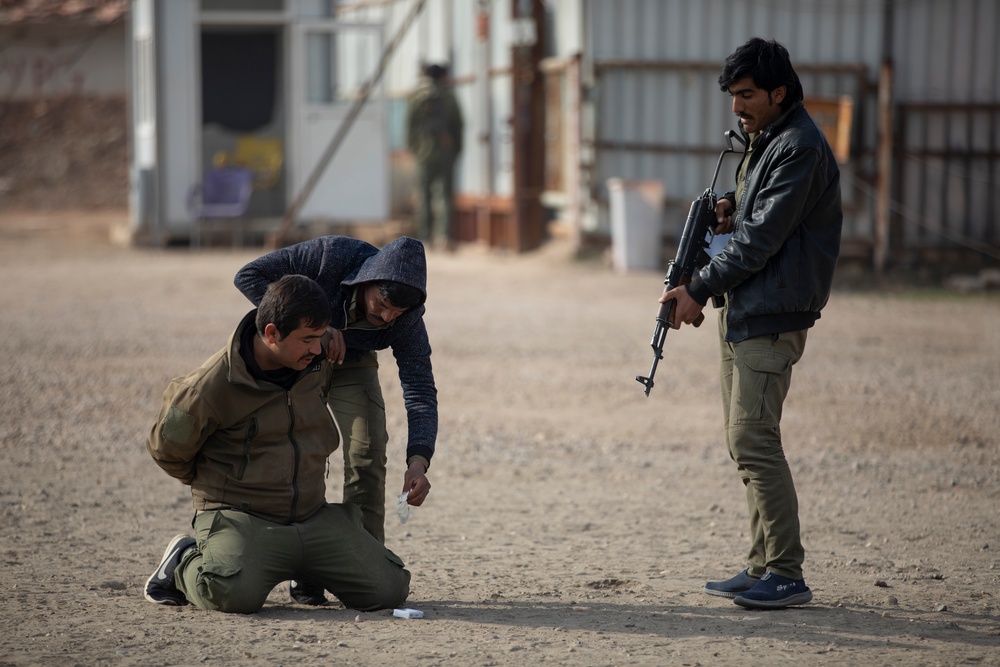 Asayish guards train at a Syrian Internal Security Forces academy