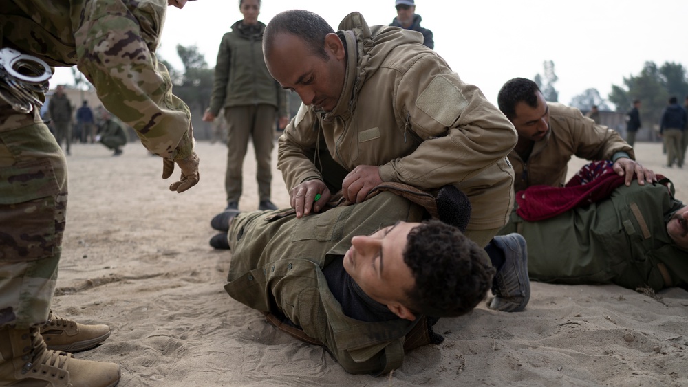 Asayish guards train at a Syrian Internal Security Forces academy