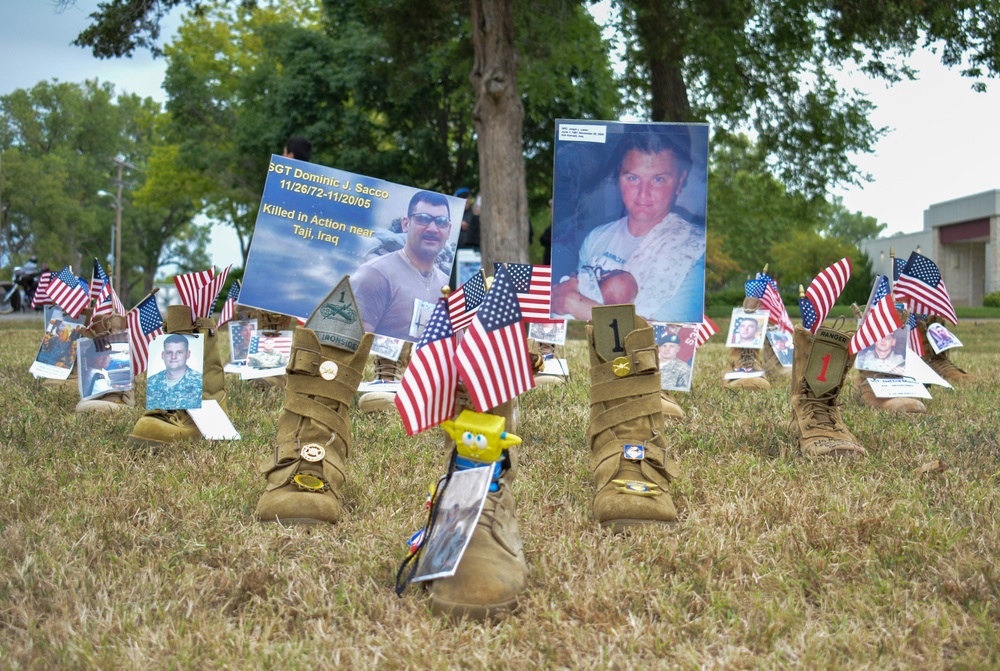 Fort Riley Fallen Hero Run Boot Display