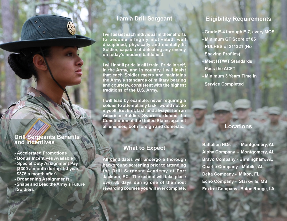 Drill Sergeant Recruitment Trifold back