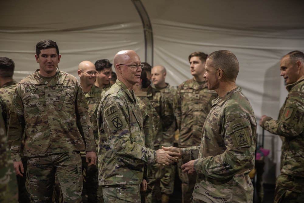 Chief of Staff and Sgt. Maj. of the Army Recognize Soldiers Deployed in Europe