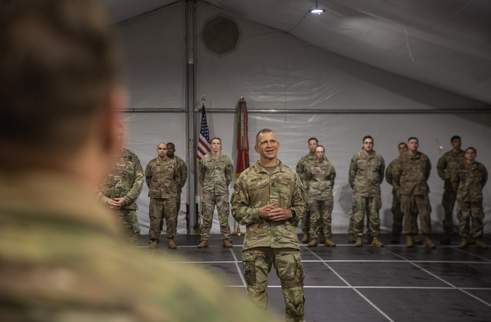 Chief of Staff and Sgt. Maj. of the Army Recognize Soldiers Deployed in Europe