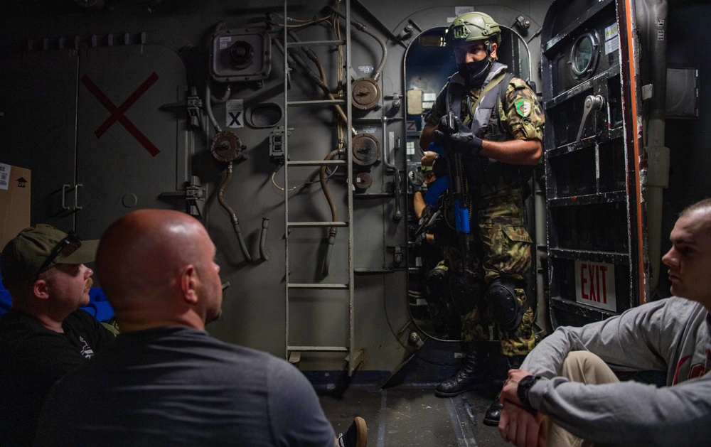 The Harry S. Truman Carrier Strike Group is on a scheduled deployment in the U.S. Sixth Fleet area of operations in support of naval operations to maintain maritime stability and security.