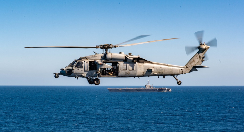 The Harry S. Truman Carrier Strike Group is on a scheduled deployment in the U.S. Sixth Fleet area of operations in support of naval operations to maintain maritime stability and security.