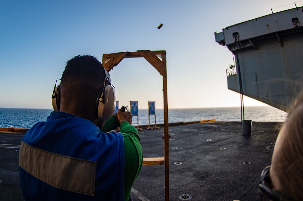 The Harry S. Truman Carrier Strike Group is on a scheduled deployment in the U.S. Sixth Fleet area of operations in support of naval operations to maintain maritime stability and security.