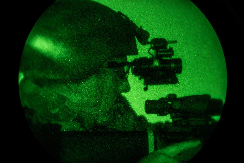 US Marines conduct a night range during the Marine Corps Marksmanship Competition Far East Competition