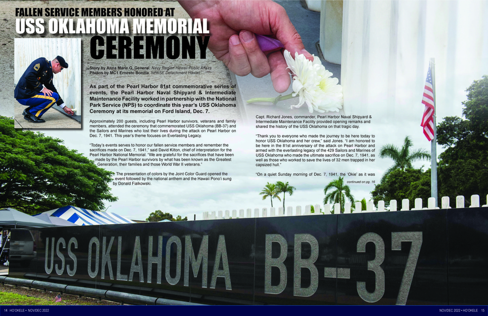 Layout &amp; Design Category - USS Oklahoma Memorial Remembrance Ceremony (Pg.1)