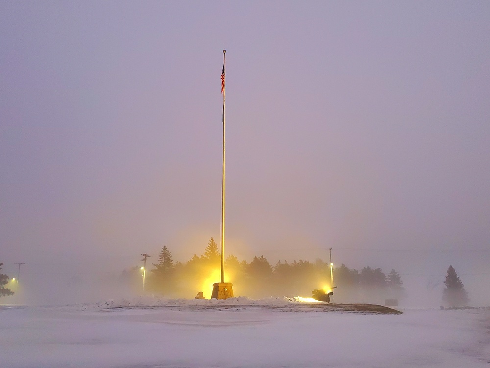 American Flag and Fort McCoy