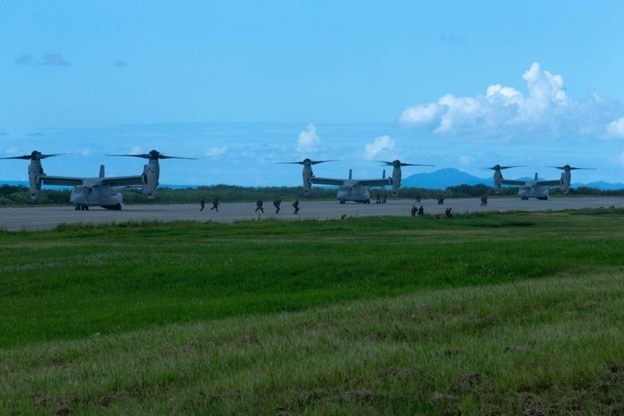 U.S. Marines conduct training operations at Ie Shima, Okinawa