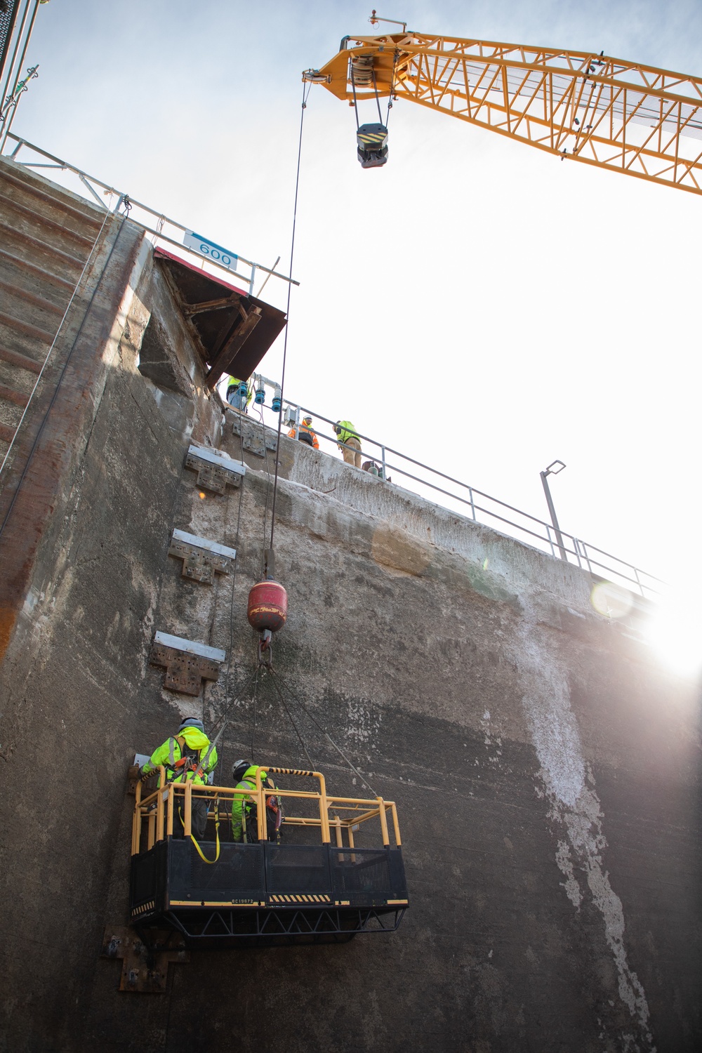 Operations Working on Dewatered Lock