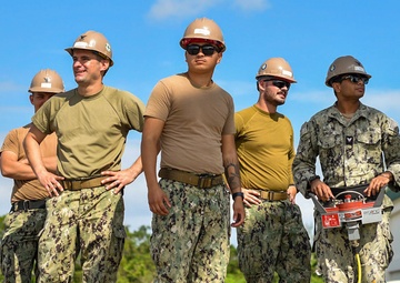 Seabees with Naval Mobile Construction Battalion Four attend hands-on training courses on Camp Shields.