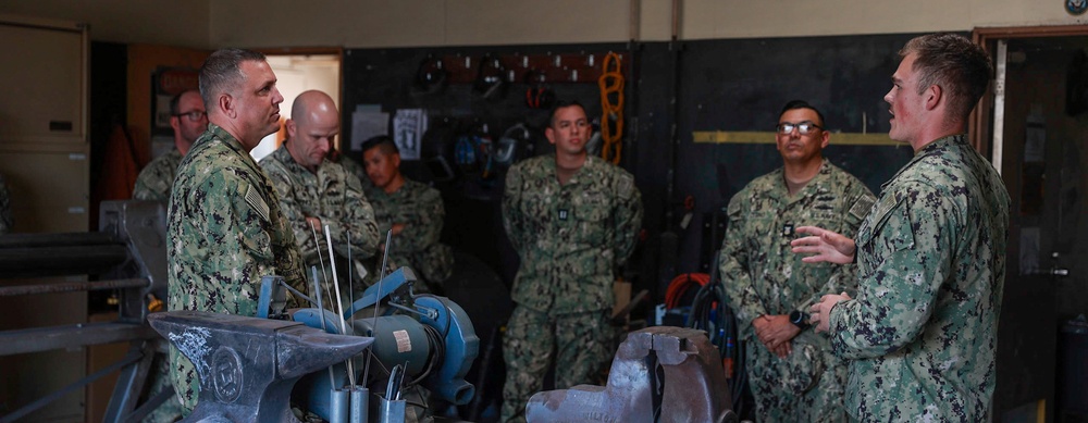 Naval Construction Group One Capt. Michael W. Meno Visits Naval Mobile Construction Battalion Four in Okinawa.