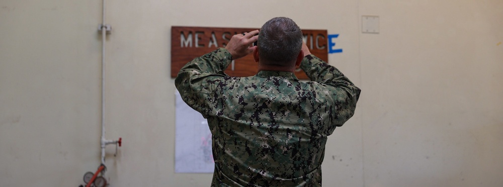 Naval Construction Group One Capt. Michael W. Meno Visits Naval Mobile Construction Battalion Four in Okinawa.