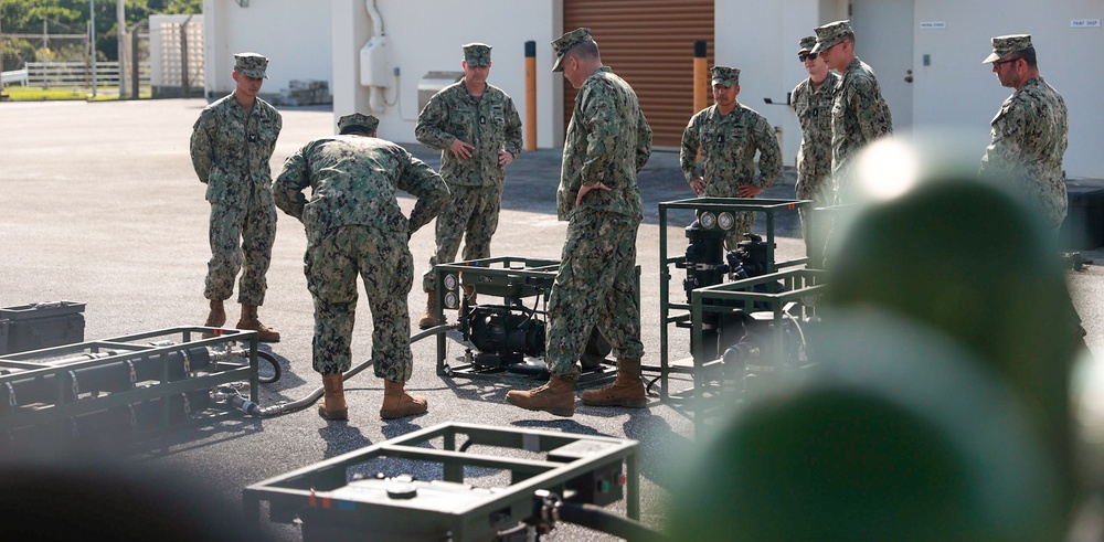 Naval Construction Group One Capt. Michael W. Meno Visits Naval Mobile Construction Battalion Four in Okinawa.