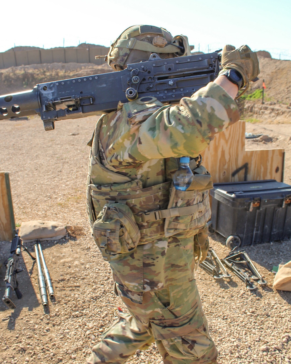 Soldiers of Task Force Viking perform equipment upkeep to maintain lethality