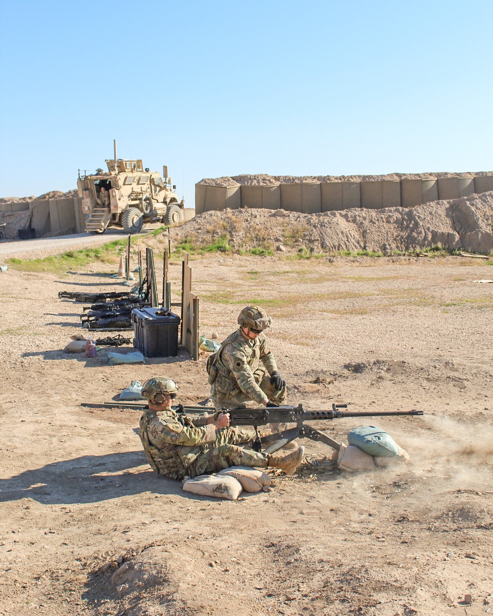 Soldiers of Task Force Viking perform equipment upkeep to maintain lethality