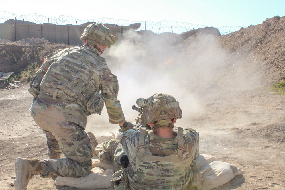 Soldiers of Task Force Viking perform equipment upkeep to maintain lethality