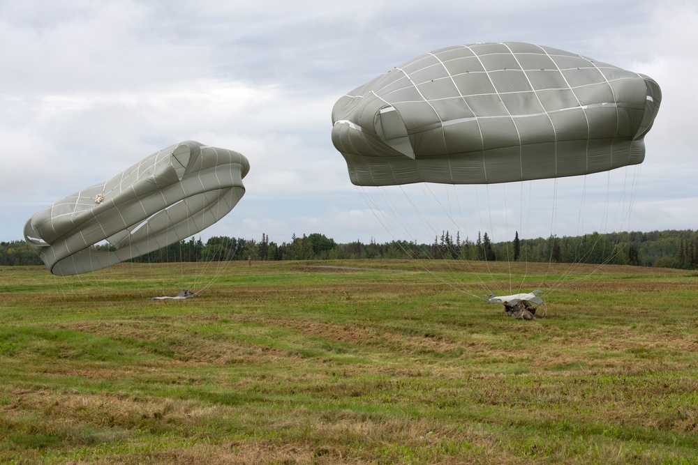 U.S. Air Force and Army conduct airborne operations at JBER