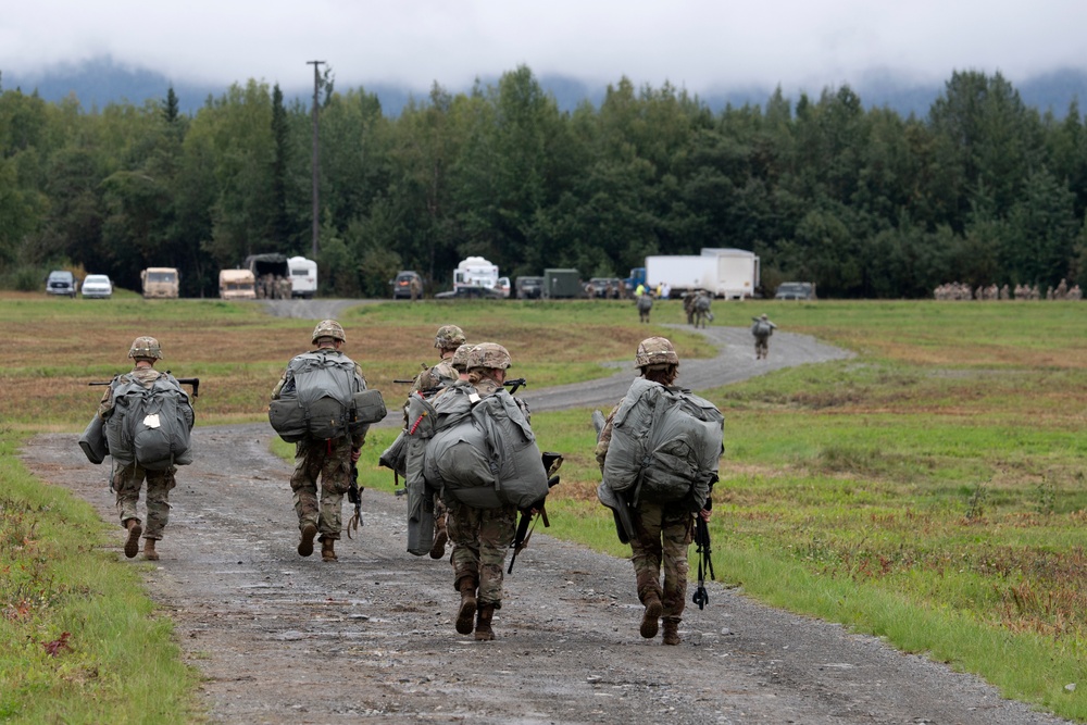 U.S. Air Force and Army conduct airborne operations at JBER