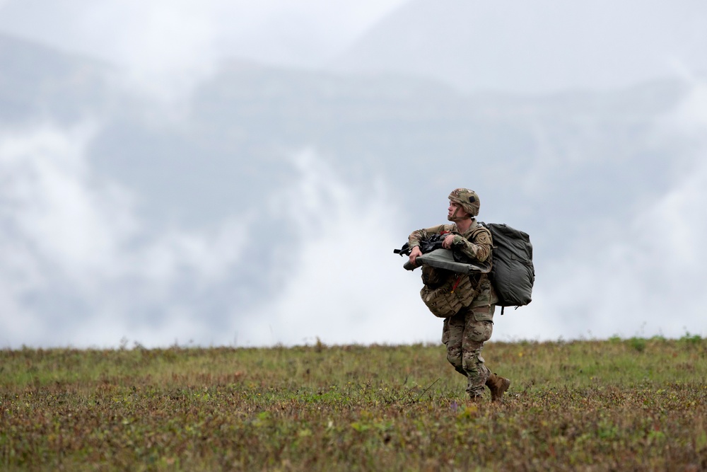 U.S. Air Force and Army conduct airborne operations at JBER