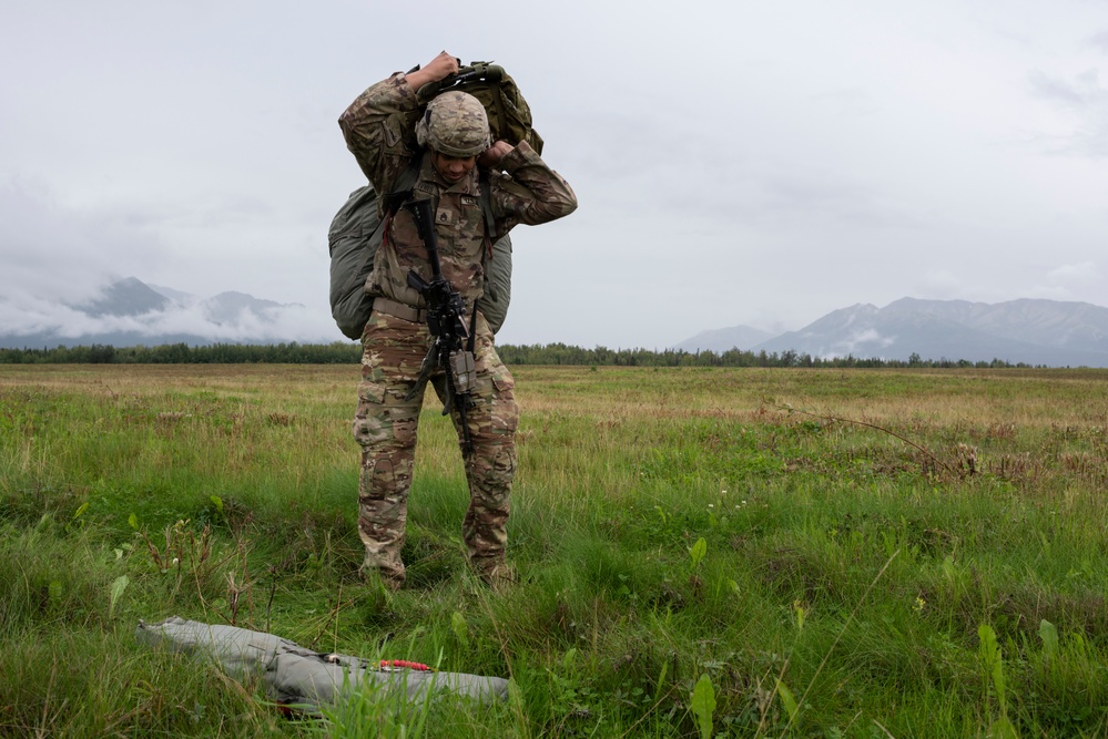 U.S. Air Force and Army conduct airborne operations at JBER