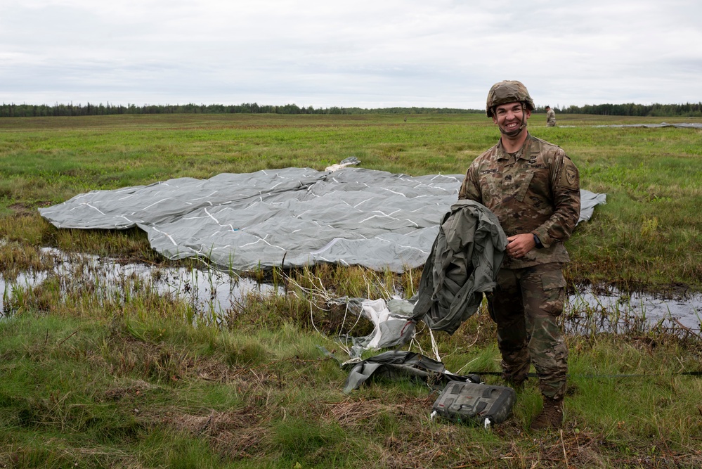 U.S. Air Force and Army conduct airborne operations at JBER