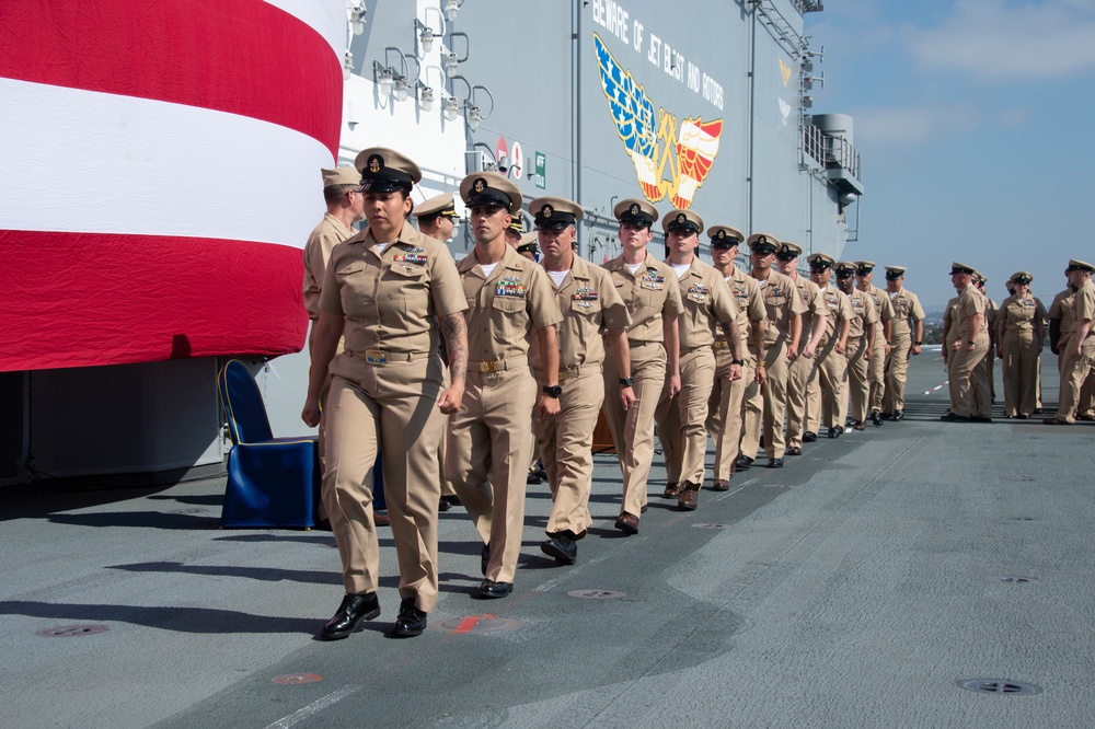 USS Boxer Sailors Receive Their Anchors During Chief Pinning Ceremony