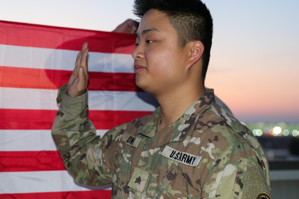 37th Infantry Brigade Combat Team Soldier reaffirms commitment to the United States