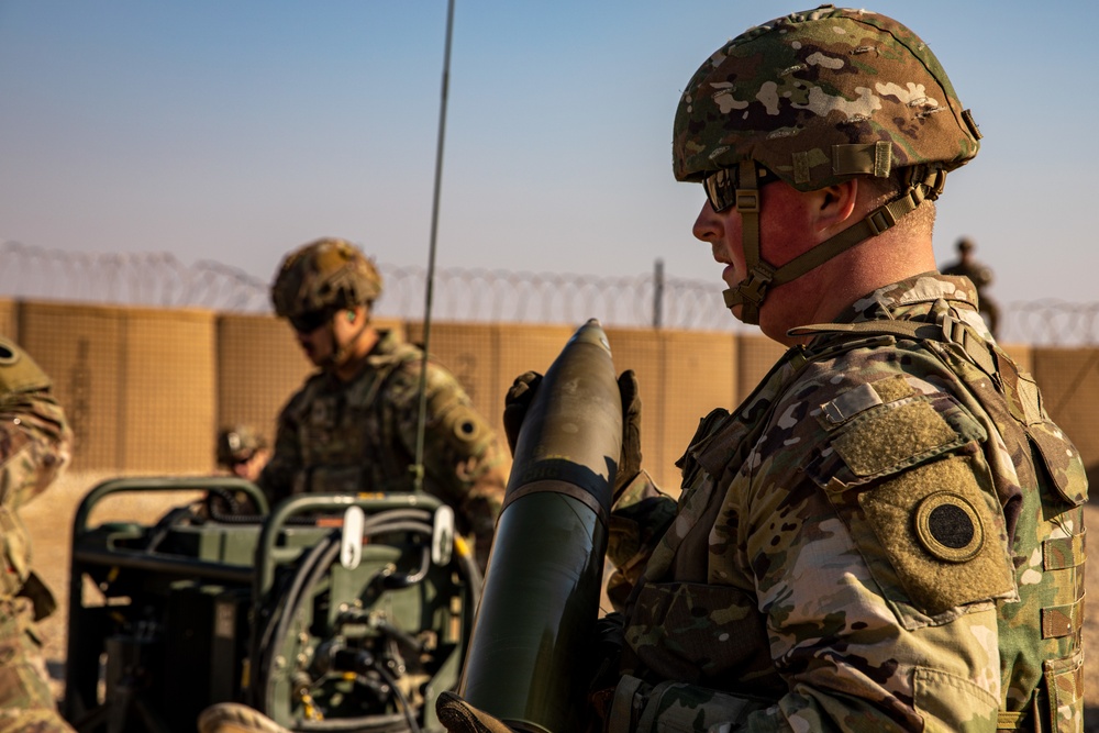 Bravo Battery, 1st Battalion, 134th Field Artillery Regiment, 37th Infantry Brigade Combat Team, conduct M119 Howitzer operational rehearsal exercise