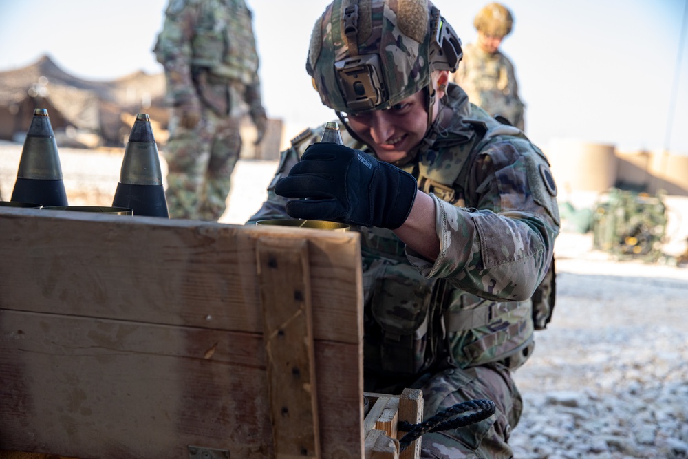 Bravo Battery, 1st Battalion, 134th Field Artillery Regiment, 37th Infantry Brigade Combat Team, conduct M119 Howitzer operational rehearsal exercise